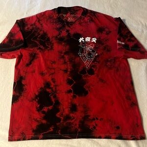 Hypland x Inuyasha Collab Red & Black Tye Dye Shirt
